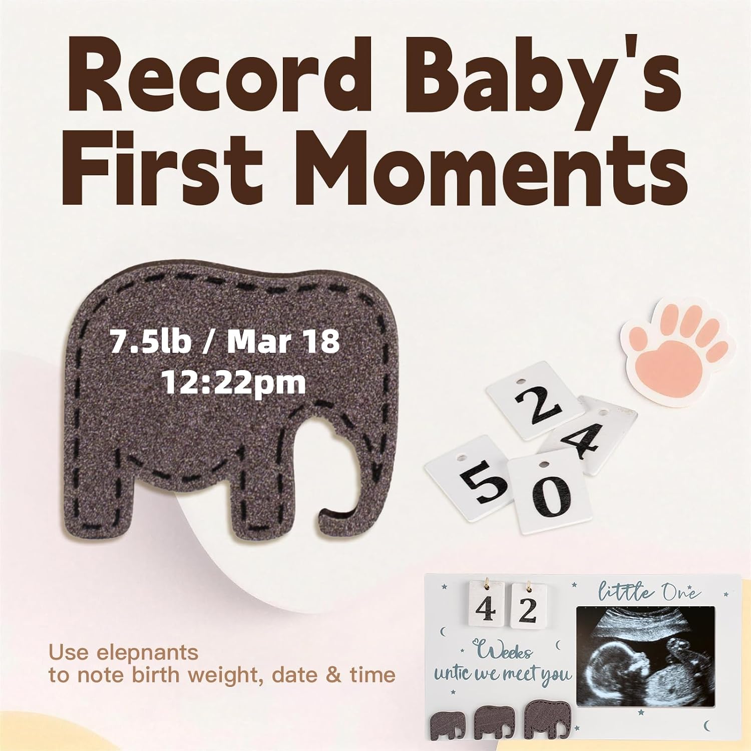 Sonogram Picture Frame 9"x5" with Baby Countdown Numbers – Pregnancy Gift for Parents,Countdown function, Beautiful and durable, Warm souvenir, Suitable for giving gifts to loved ones,Essential for Pregnancy
