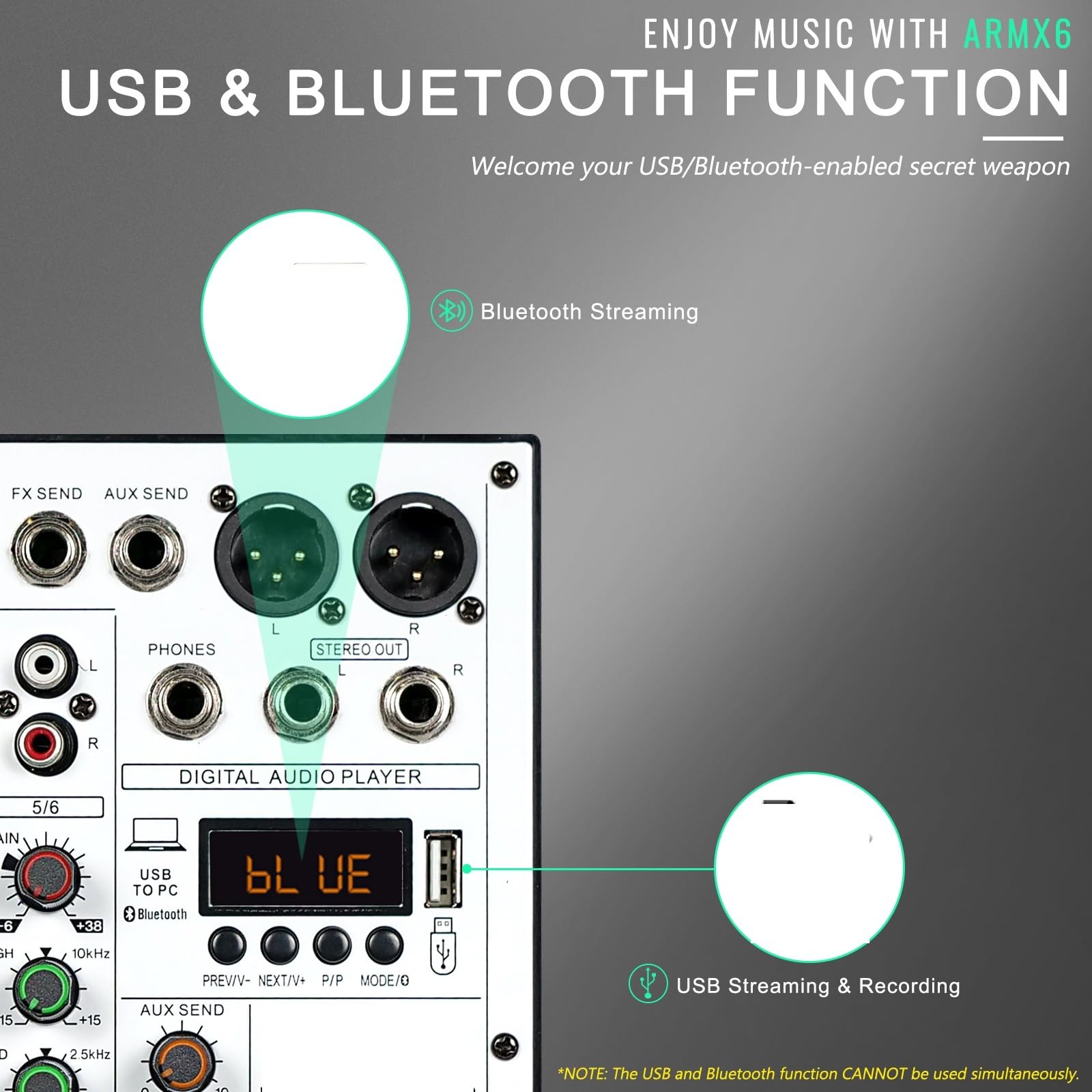 オーディオミキサー 6チャンネル DJ USB Bluetooth Amazon | BOMGE 6チャンネルdjオーディオミキサー、MP3 USB Bluetooth