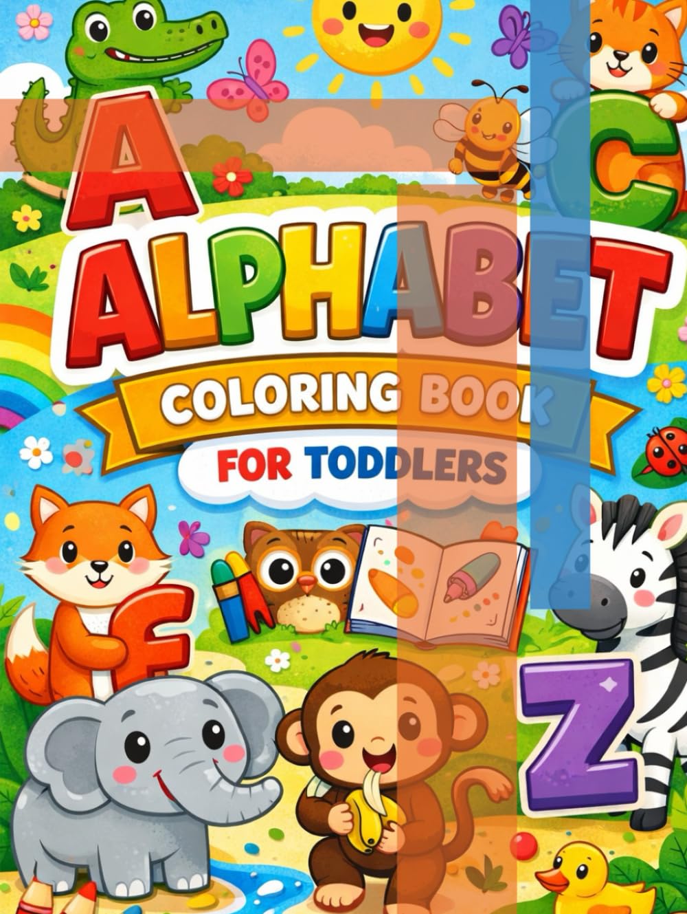Alphabet Coloring Book For Toddlers: ABC coloring book. Color animals and items using each letter from the alphabet.