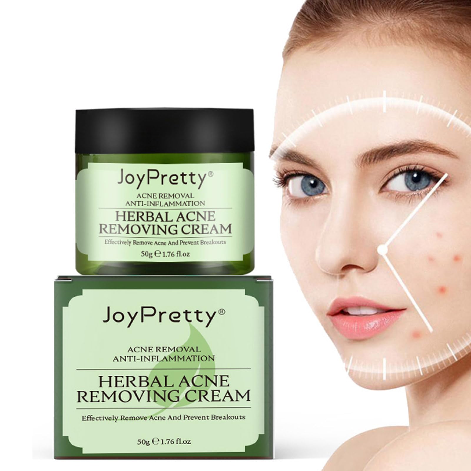 Herbal Acne Removing Cream,Professionally Remove Acne Marks,Gently Moisturize,Refreshing & Not Greasy,Improving Sensitive Skin Prone to Acne,Acne Scar Cream & Pimple Remover For All Skin Types