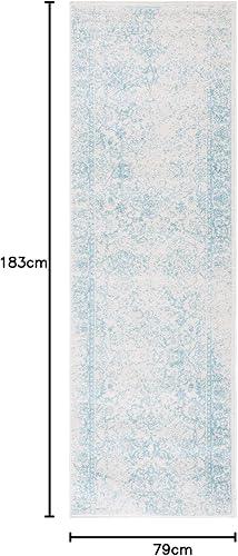 Miniatura 651 de Safavieh colección Adirondack - Alfombra de área, 6 x 9 pies, gris y azul, diseño oriental desgastado, no desprende pelusa, fácil cuidado, ideal