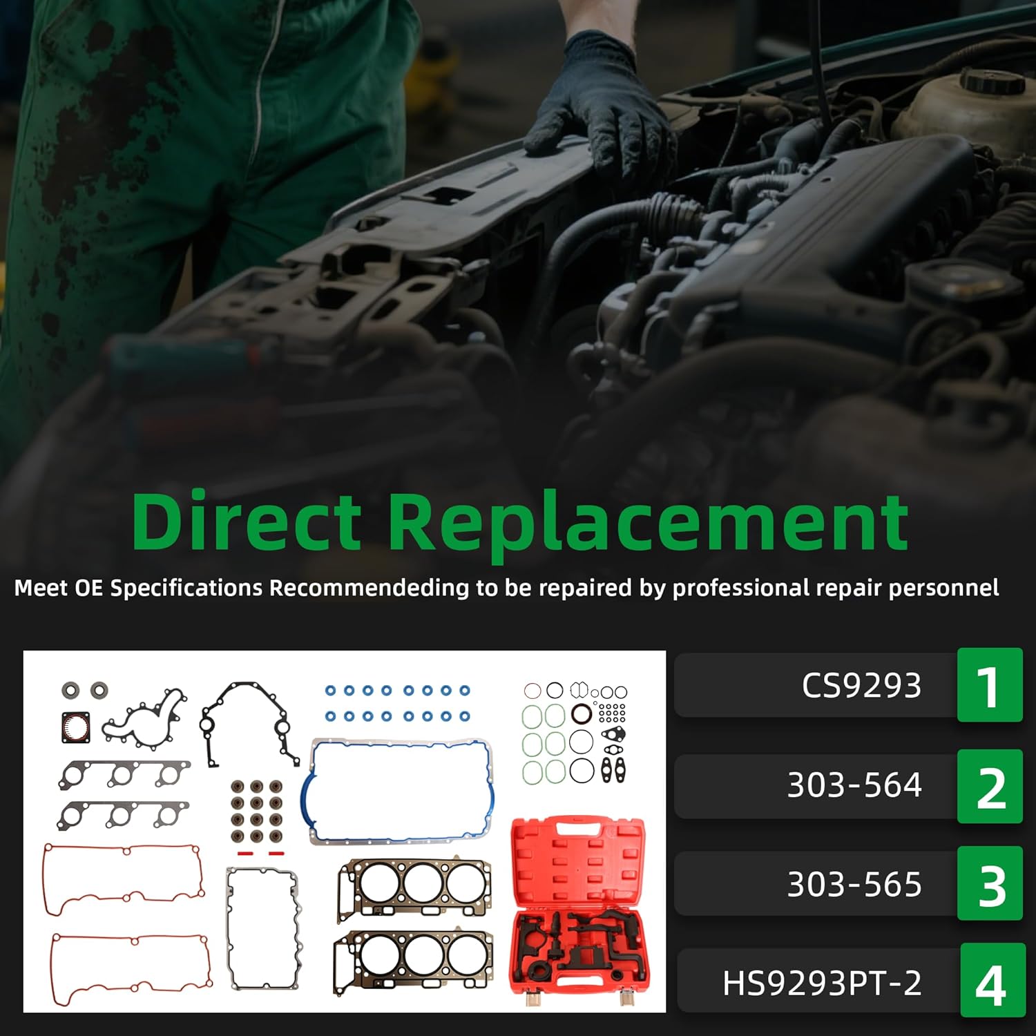 MLS Full Head Gasket for Ford Explorer Ranger 00-03,for Mercury Mountaineer 02-03,for Mazda B4000 01-03,4.0L SOHC HS9293PT-2 (Head Gasket & Tool Kit)