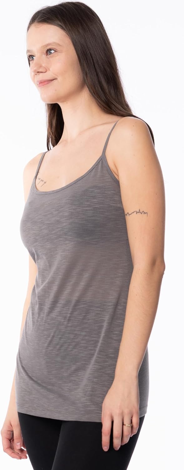 Sexy Basics Women's Camisole Tank | Semi Sheer Adjustable Spaghetti Strap Tank Top | Multi Packs & Colors