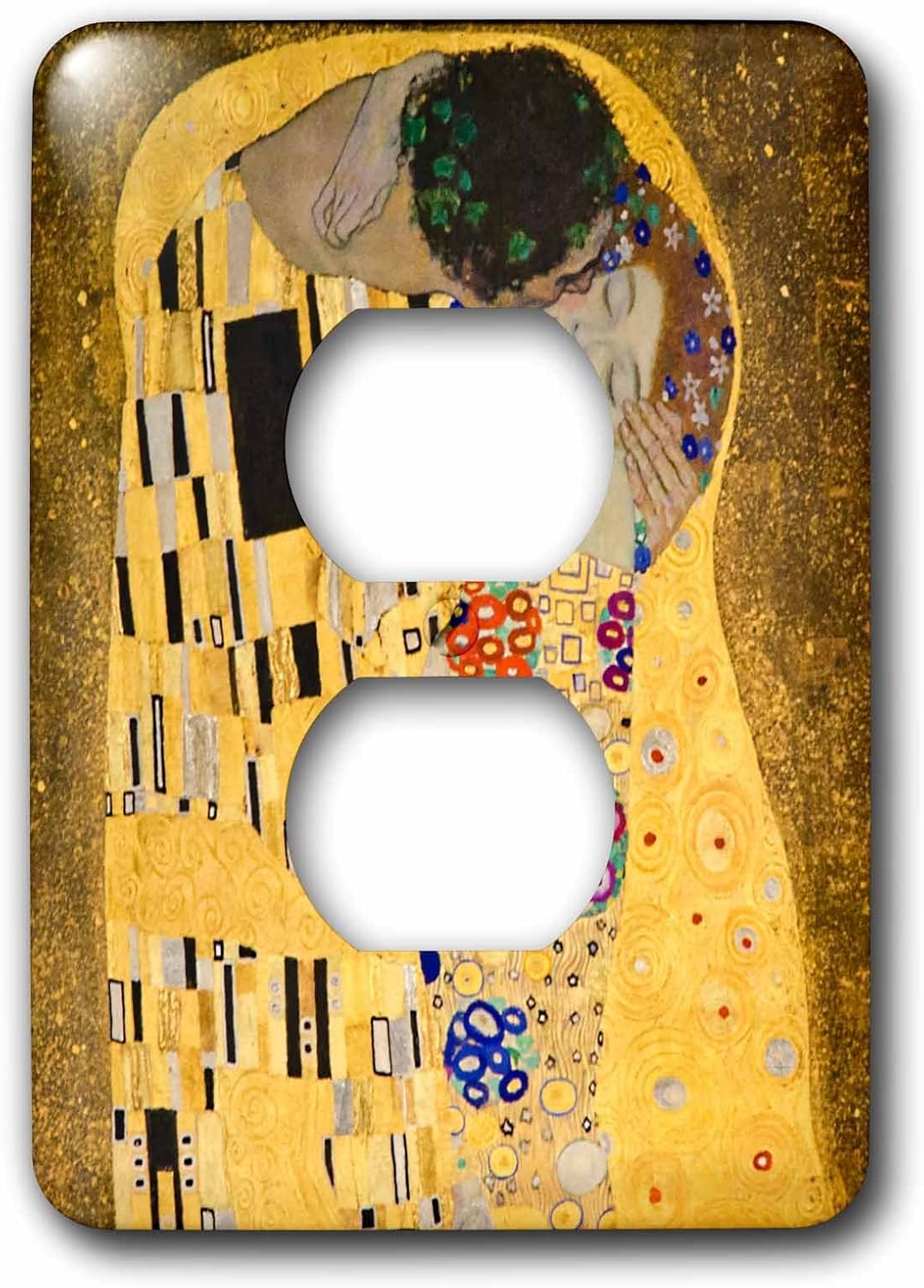 3dRose LLC 3dRose LLC lsp_155634_6 The Kiss c 1907 by Gustav Klimt - romantic lovers embrace - romance - gold famous classical fine art - 2 Plug Outlet Cover