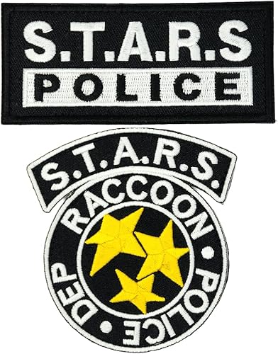 Patch Force S.T.A.R.S. - Juego de 2 piezas de parche para disfraz de policía de mapache - Cierre de gancho B535 disponible en Yaxa Peru