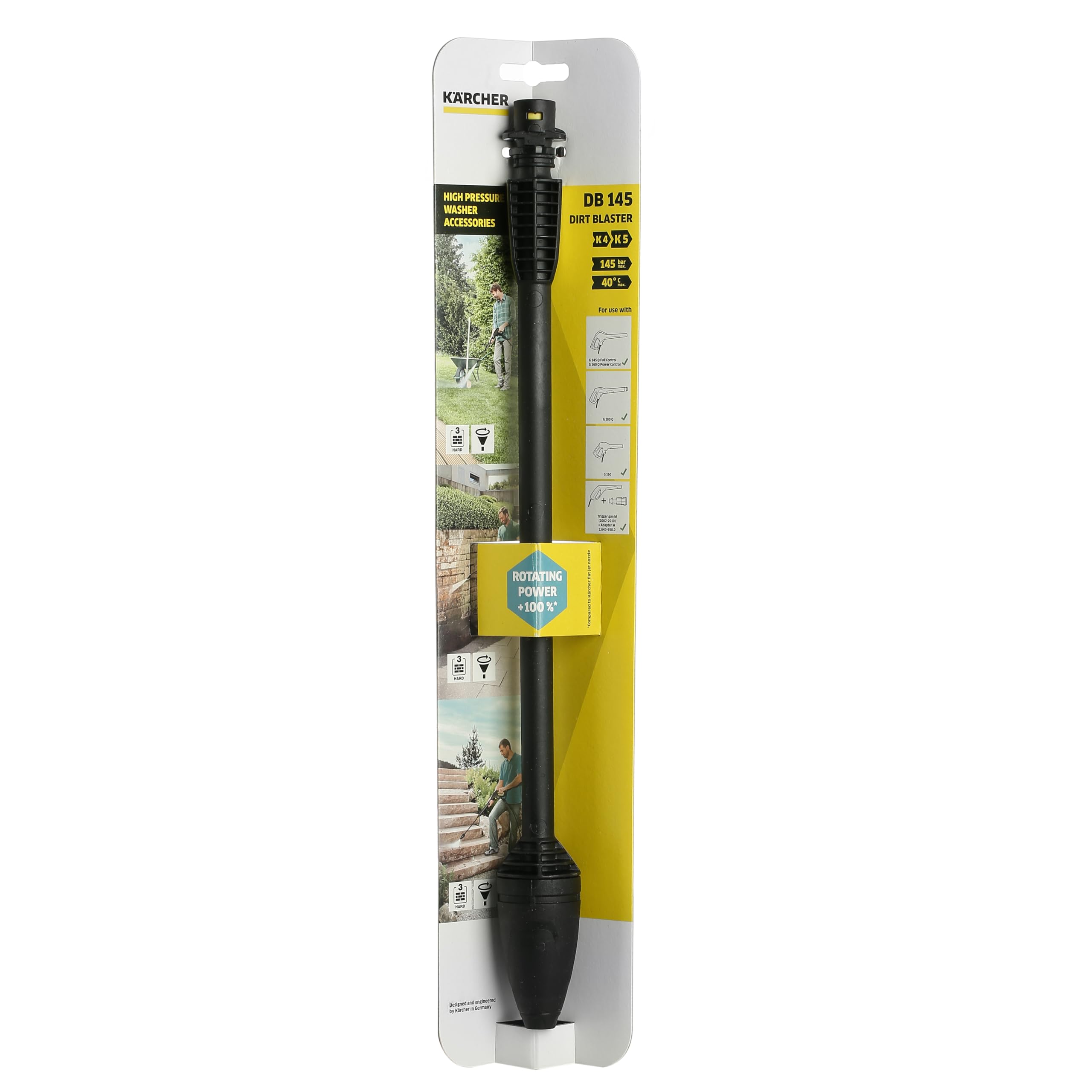 Masterpart Black Pressure Washer Full Control Dirt Blaster Spray Lance To Fit Karcher K3, K4, K5 Pressure Washers Db145