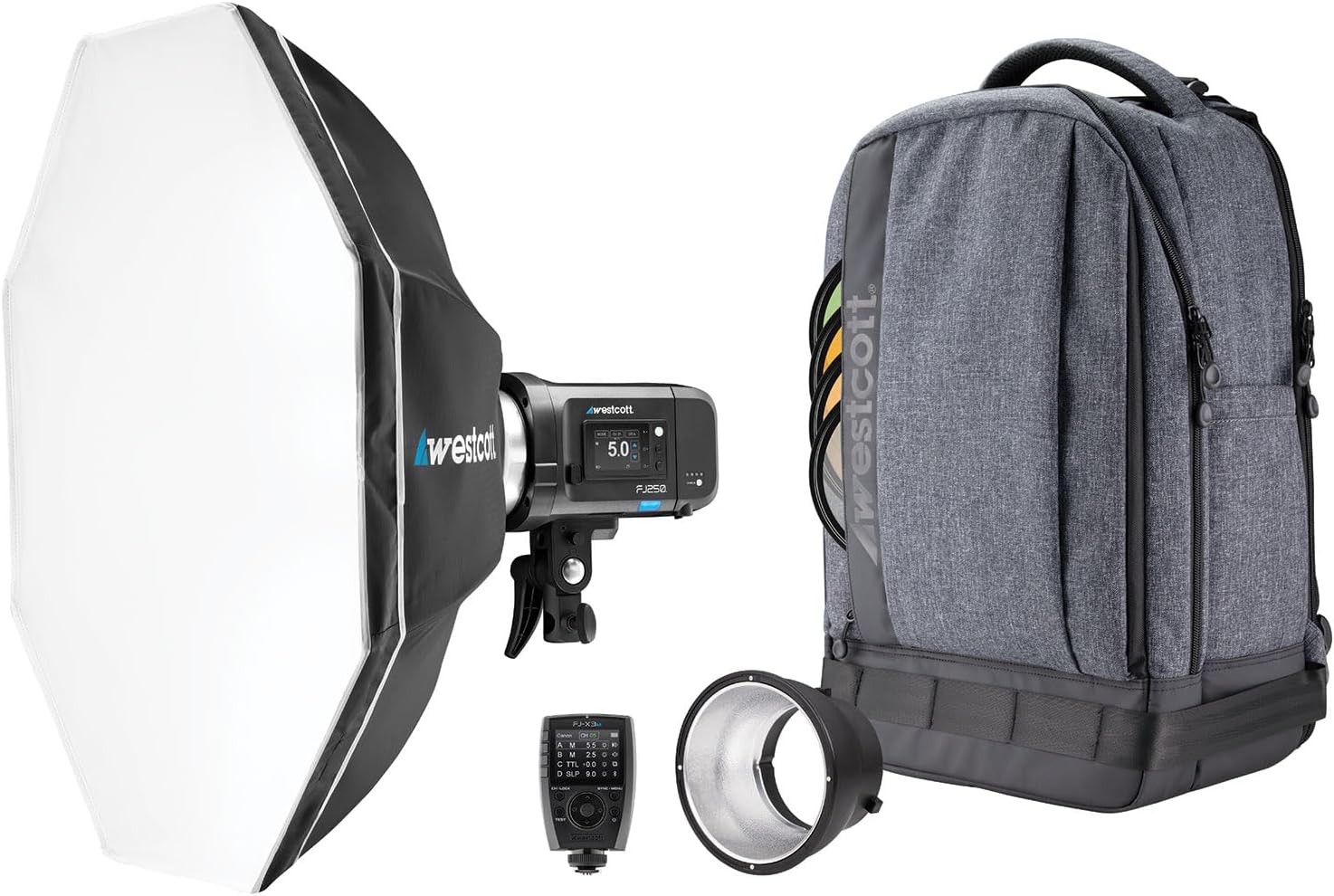 Westcott FJ250 250W Strobe 1-Light Backpack Kit with FJ-X3 M Multi-Brand Wireless Trigger
