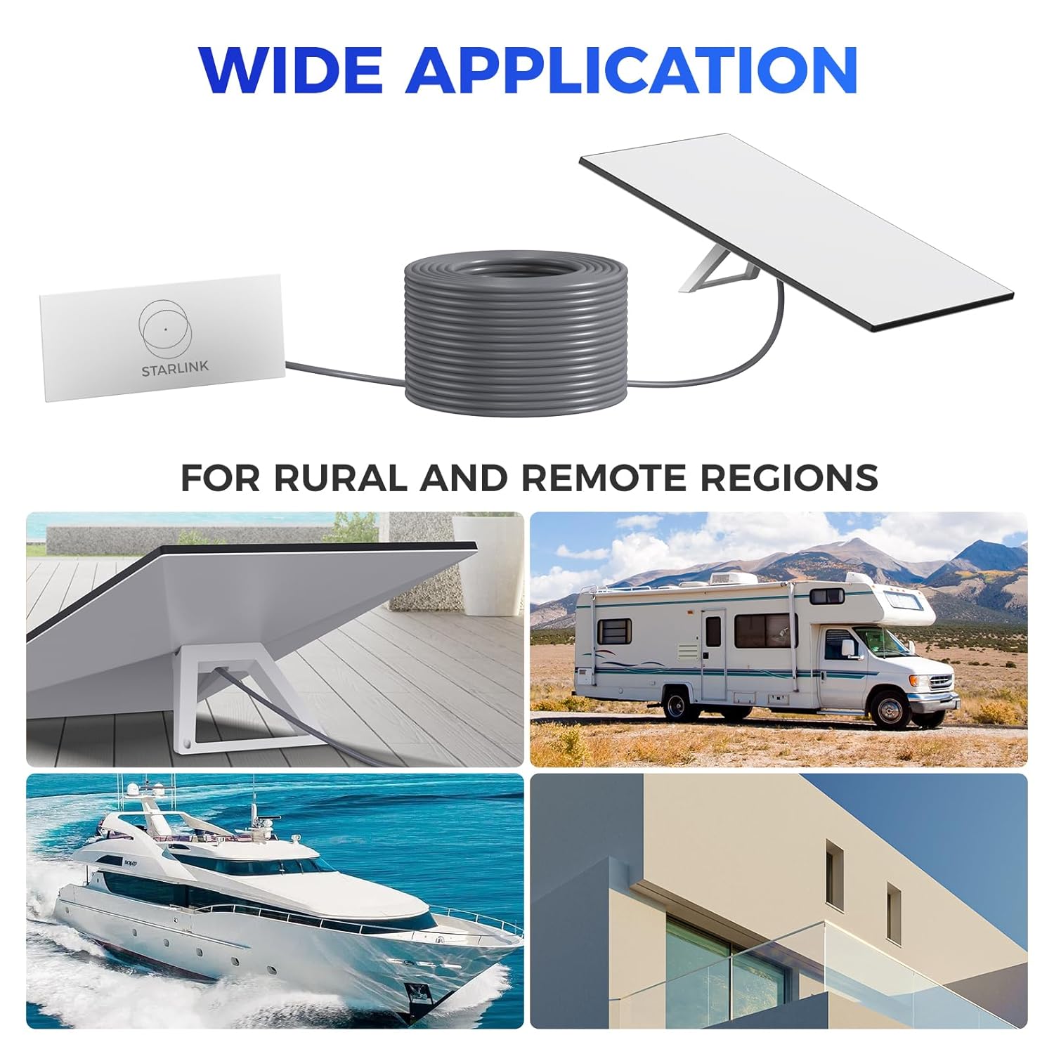 Starlink Gen 3 Replacement Cable 100FT/30M，Waterproof Ethernet Cable for Starlink Gen 3/Standard/Mini，RF Coaxial Cable Extension Accessories for Starlink Satellite RV/Marine/Home