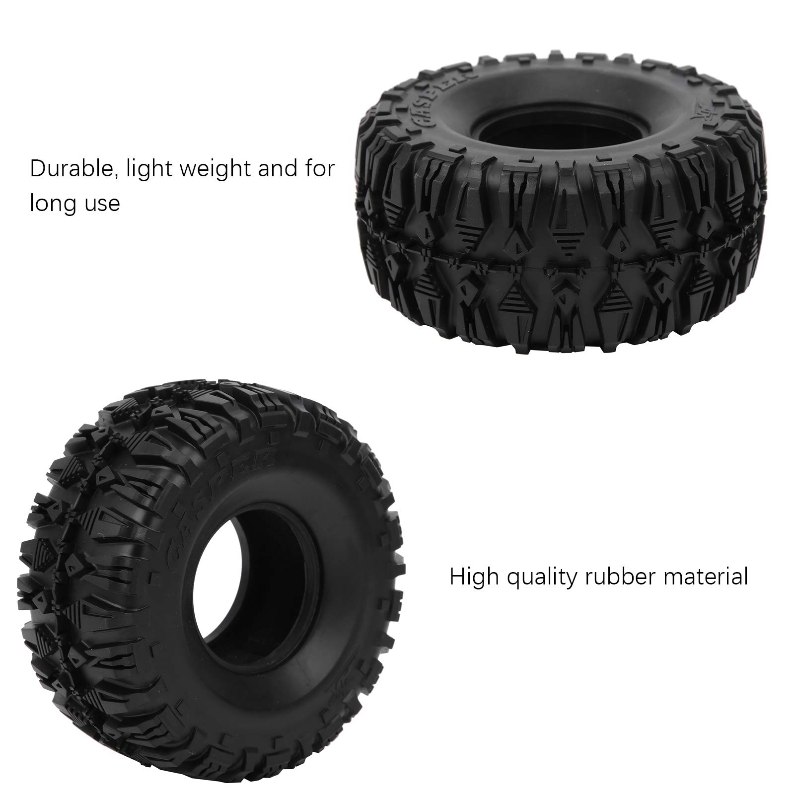 1/10 koła i opony RC, 4 szt. Czarna, trwała gumowa skóra na oponę PC, opony kół 2,2 cala, wymień na SCX10 TRX4 TRX6 1/10 RC Climbing Crawler Upgrade Part kompatybilny