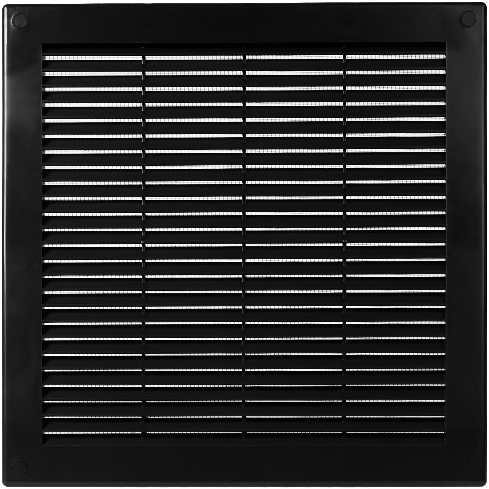ECOPRO VENT 300x300mm (12 Inch) Black Square Air Vent Cover - Plastic Air Vent Grille with Insect Mesh Screen - External Wall Ventilation Cover for HVAC Ducts, Ceiling or Wall Vents - Indoor Outdoor
