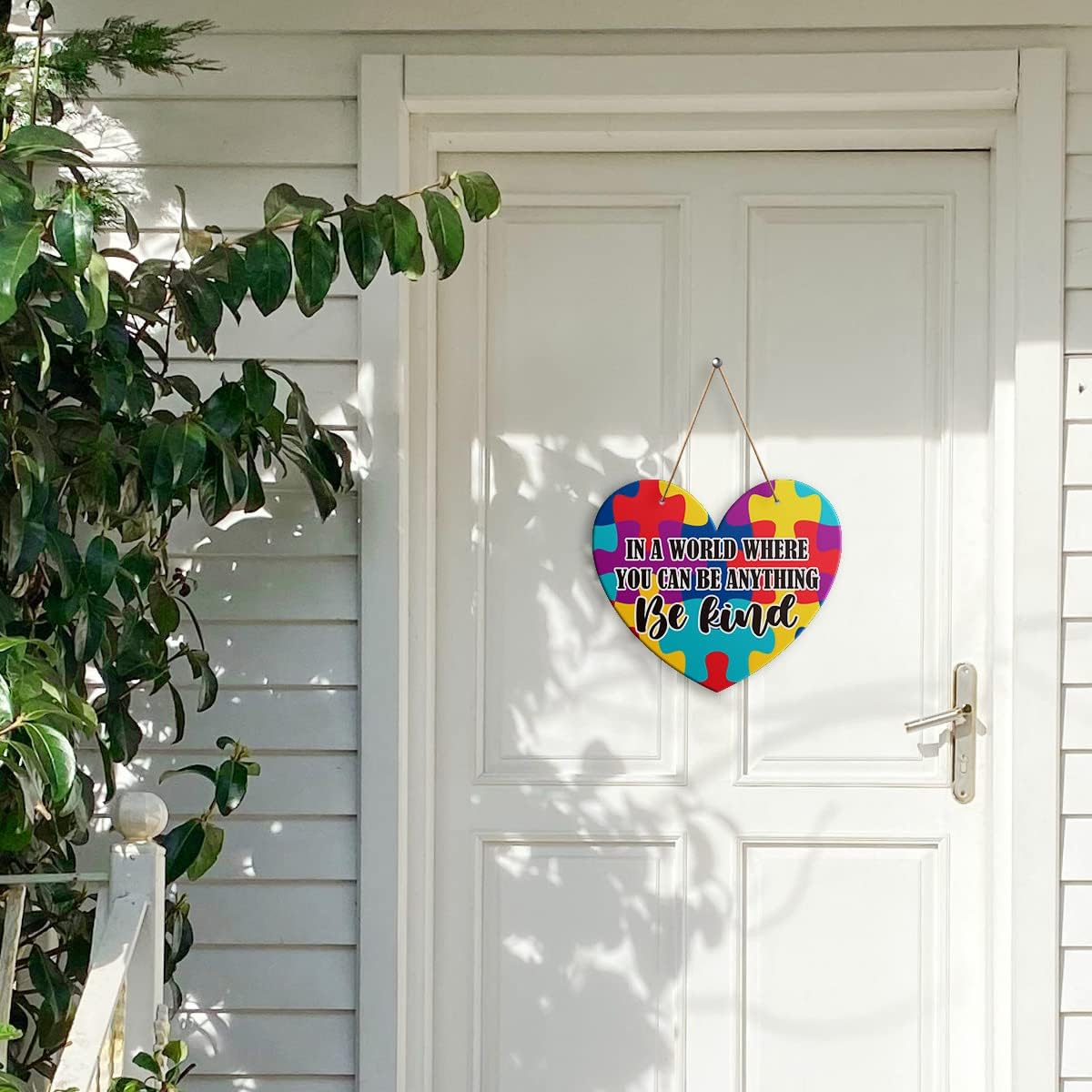 Autism Awareness Wall Door Sign, Be Kind, Inspirational Autism Sign Nursery Classroom Baby Kids Bedroom Wood Hanging Wall Decor Sign Plaque, Motivational Gifts for Autism Child - Image 3