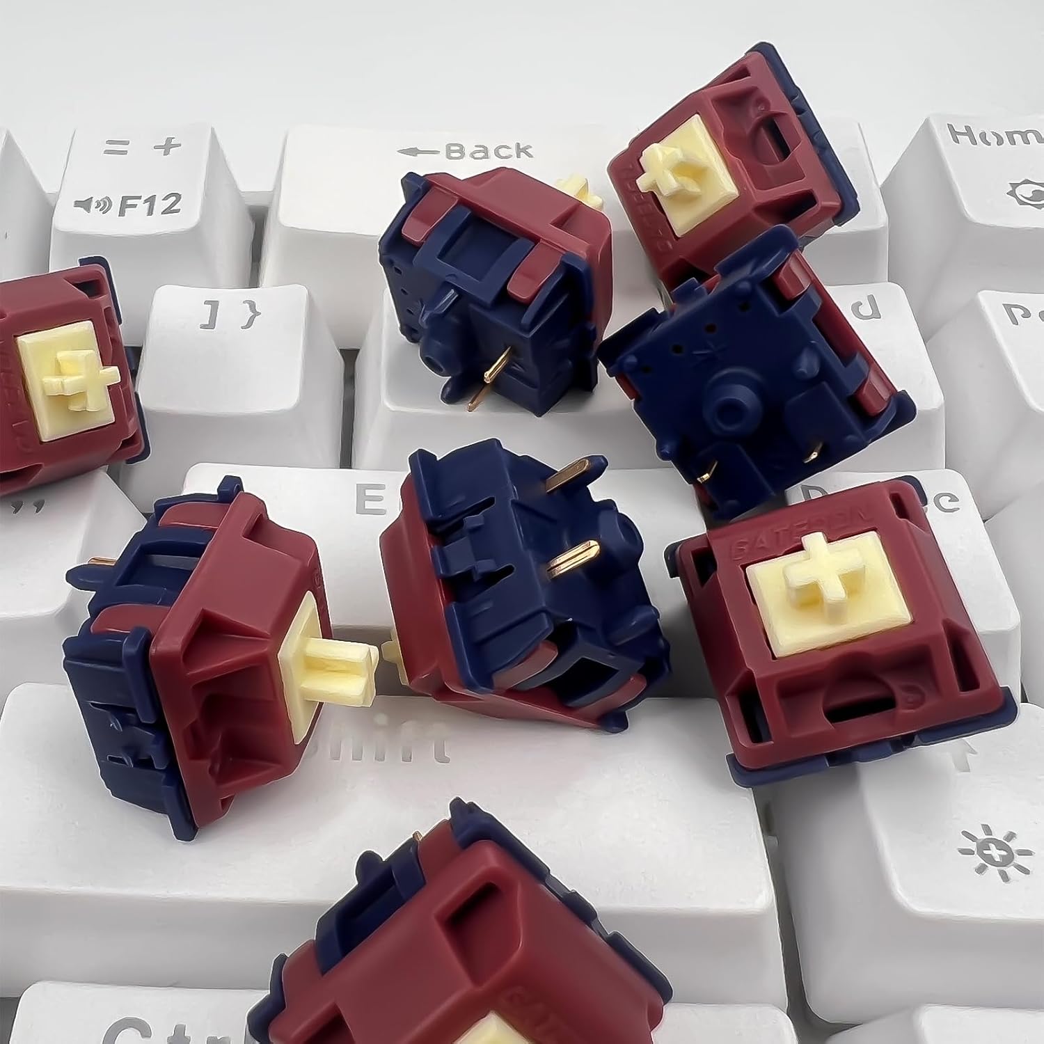 GUYEKS Gateron Quinn Keyboard Switches,Tactile 5-Pin Factory Pre-lubed 59gf Switches Suitable for MX Mechanical Gaming Keyboards(108PCS)