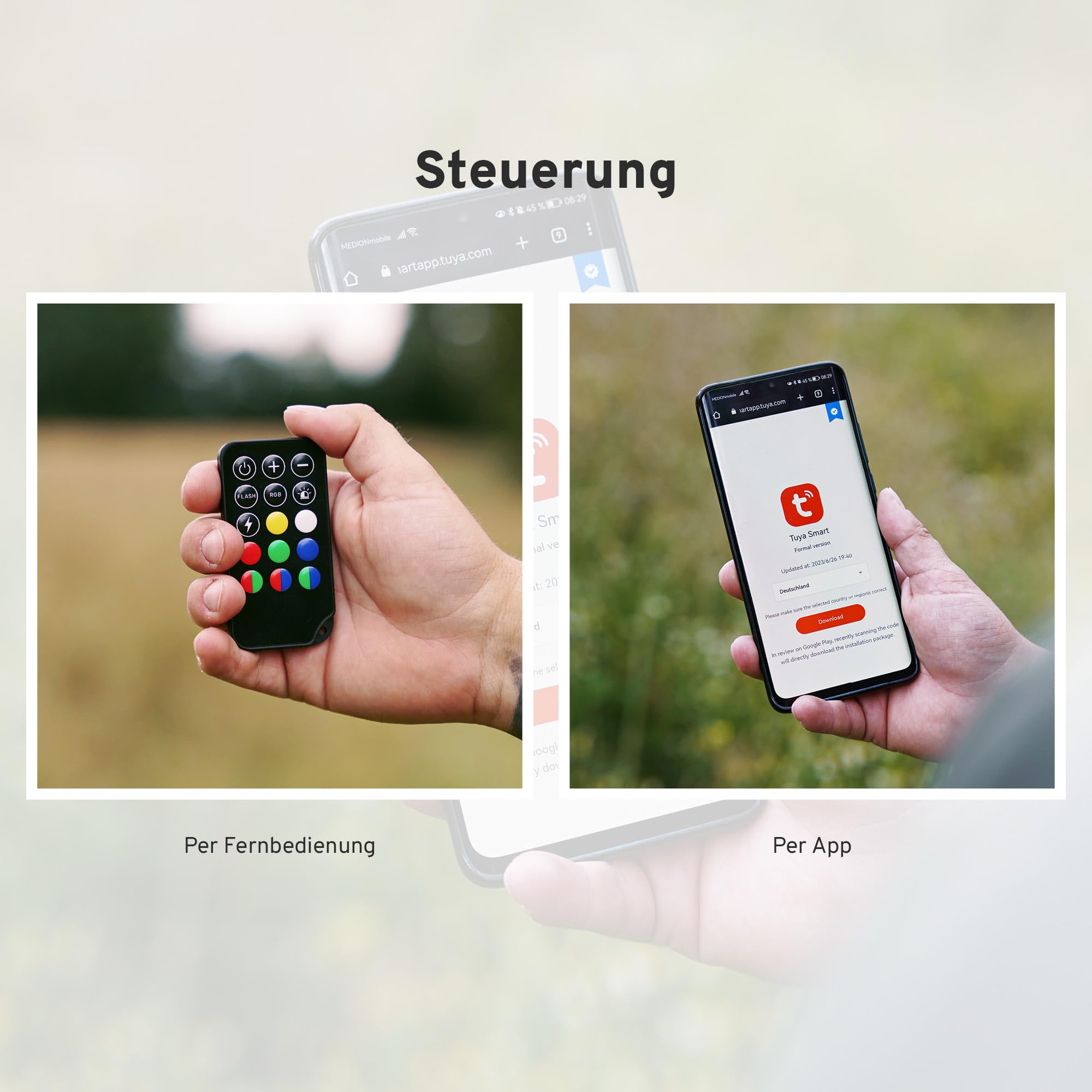 CAMPWERK LED-Camping-Lampe RGB mit Powerbank IP68, Outdoorlampe, multifunktionale Campinglampe, Aufladbar, Helles Licht