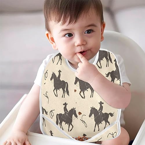 Miniatura 5 de MCHIVER Baby Bibs for Baby Boy Girl Waterproof Feeding Bib Apron Cotton Food Eating Bib 2 Packs