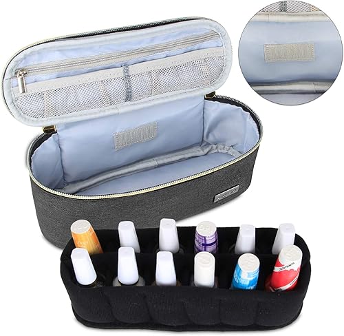 Miniatura 10 de LUXJA Estuche de transporte para esmalte de uñas, Púrpura, Versión 3 Capacidad para 12 botellas (0.5 fl oz)