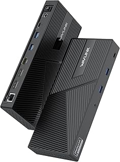 Wavlink USB-C Universal Triple 4K Display Docking Station, 12-in-1 DisplayLink Dock Supports 3 Monitors, Max 130W PD Input, 2*DP, HDMI, 4*Type-A, Type-C, RJ45, Mic/Audio, for Laptop, Tablet, Phone