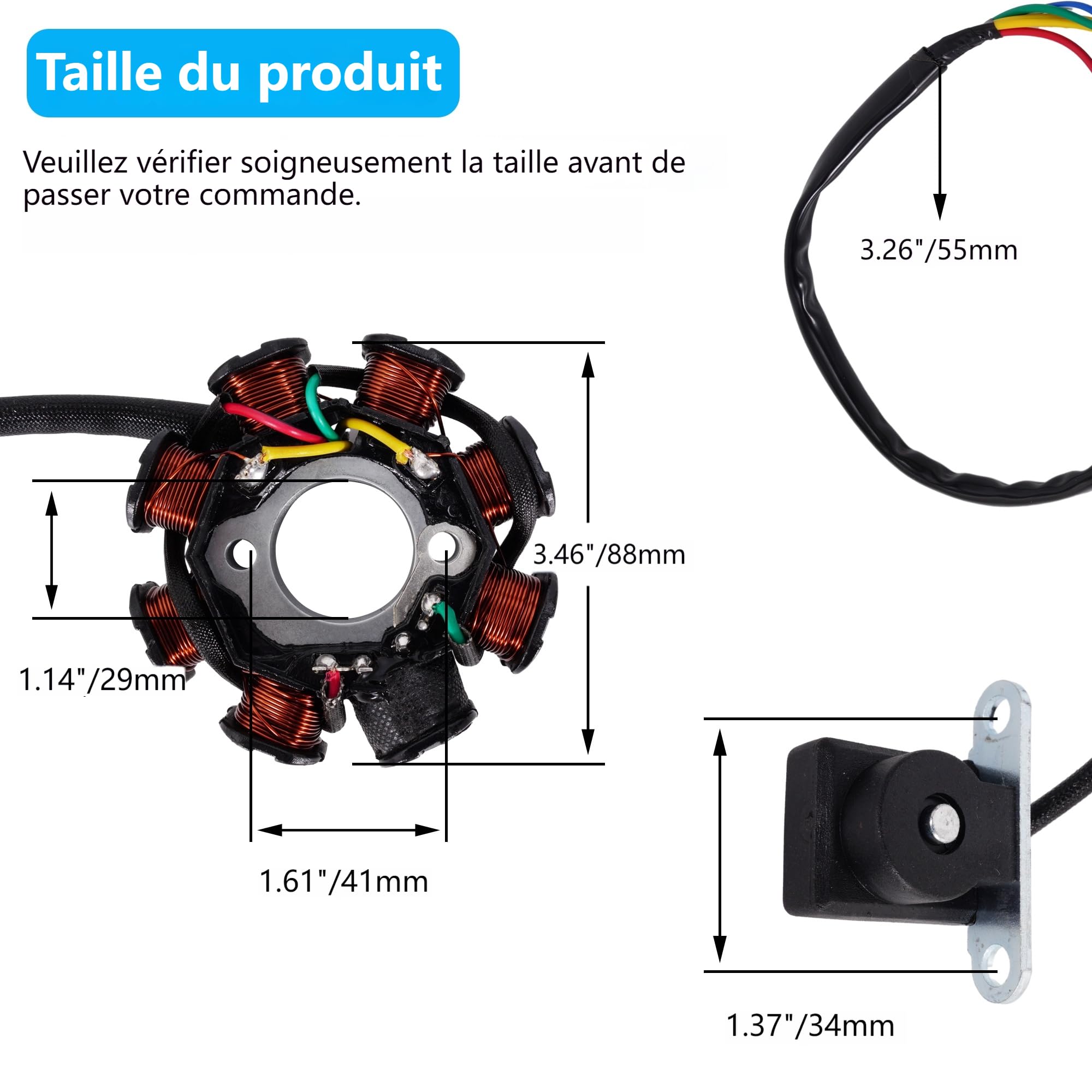 Stator Magnéto 6 Bobines – Pour Scooters Et Quads GY6 50cc, 110cc, 150cc