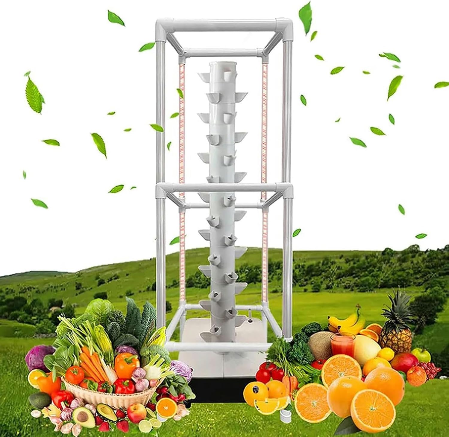 AMNOOL 15 Floors 45 Holes Hydroponic Growing Kits, Hydroponics Growing System with Grow Light, Herb Garden Germination Kit, Smart Indoor Herb Garden Kit, Indoor Hydroponic Garden for Frui