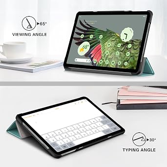 Case for Google Pixel Tablet 11inch 2023 Release, Folio Slim Cover Lightweight Hard Shell Protective Case with Multi-Angle Stand,Dark Green