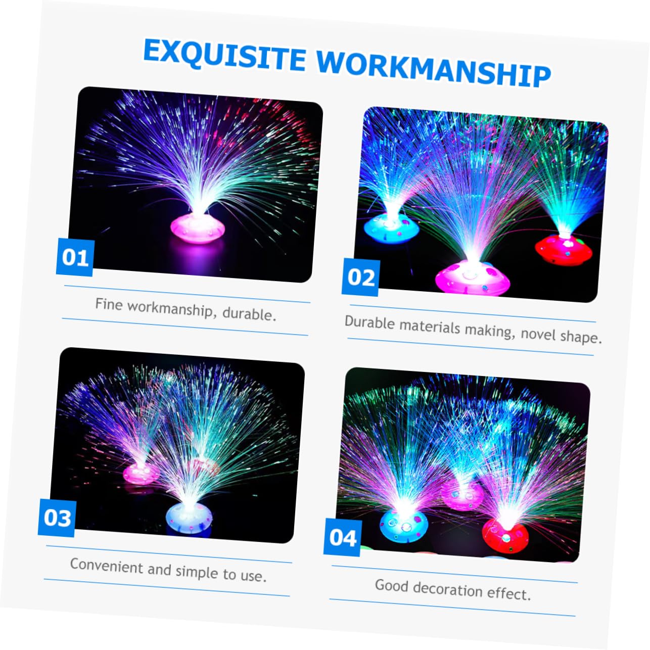 AUTSUPPL 12pcs Fiber Optic Decorative Lights Battery-Powered Changing Led Lights for Party Wedding Performance