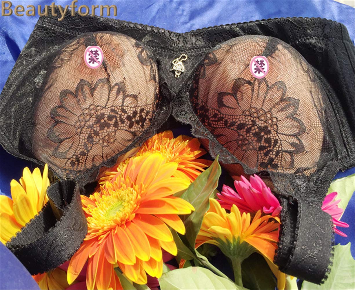 BaronHong Wireless-BH für künstliche Brüste, Brust-Crossdresser-Mastektomie aus Silikon, sexy V-Ausschnitt, durchsichtig