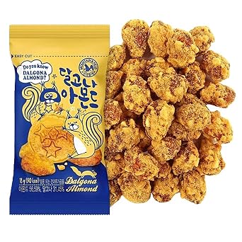 Minecook Dalgona Seasoned Almonds Snack | Work, Trip, Camping, Party Snacks | Korean Souvenir 0.63oz * 10 Packs