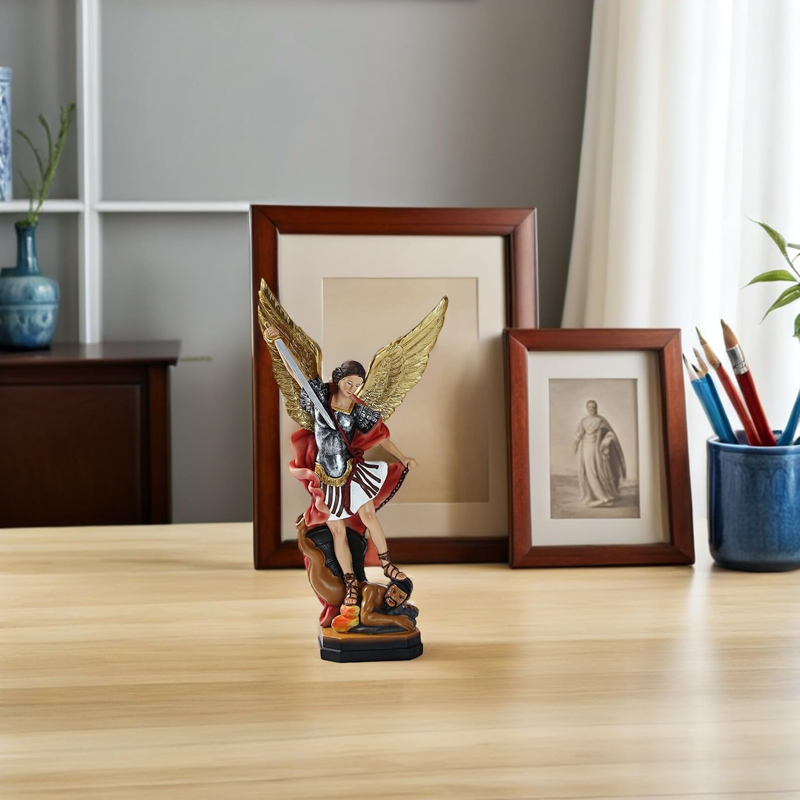 Garneck Figurita de Estatua de Demonio Matador El Mensajero Arcángel Figurita Decorativa Estatua Decoración del Hogar