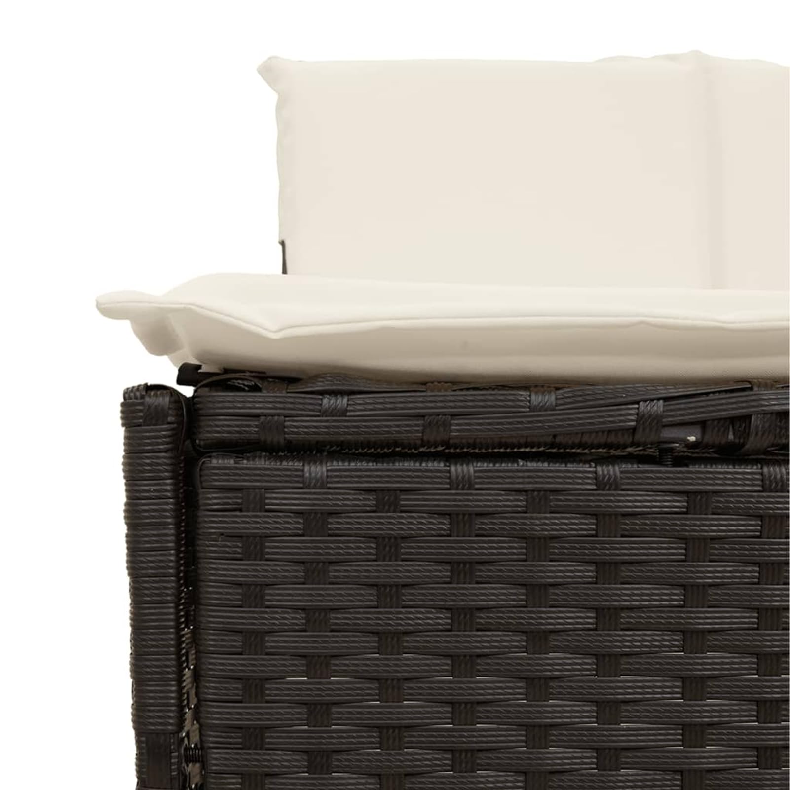 Ławka do jacuzzi, czarna, 112 cm, polirattan, stal malowana proszkowo | Odporna na promieniowanie UV, zdejmowana poszewka nadająca się do prania, modułowa konstrukcja, nośność 110 kg