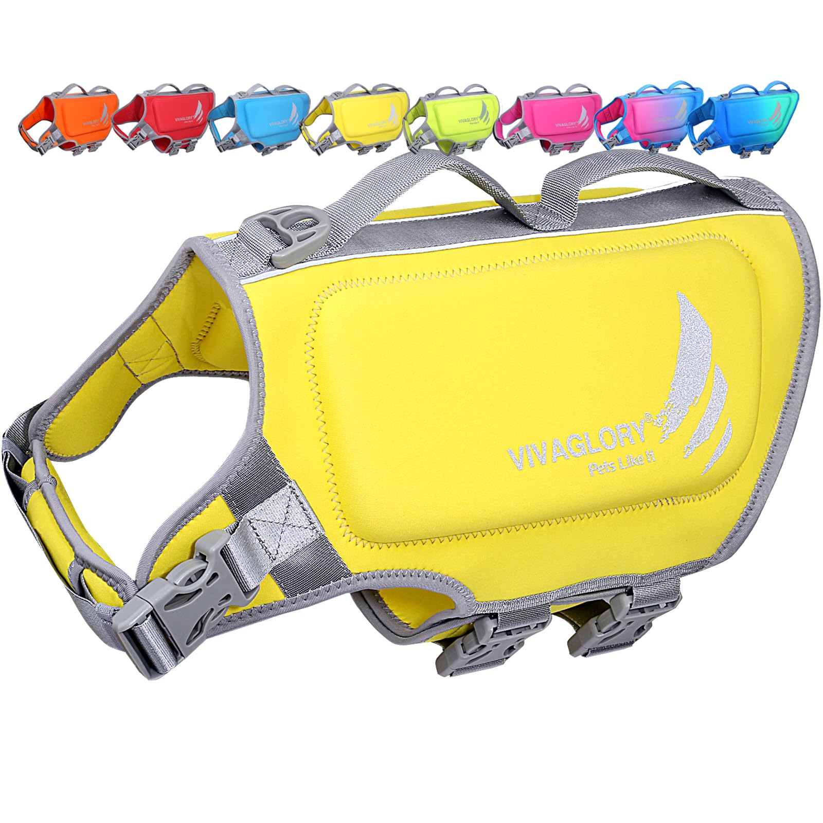 VIVAGLORY Hunde Schwimmweste High Buoyancy Hundeschwimmweste | Rettungswesten Hunde-Schwimmweste Schwimmweste zum Schwimmen, Auftrieb & Verstellbar for Hund