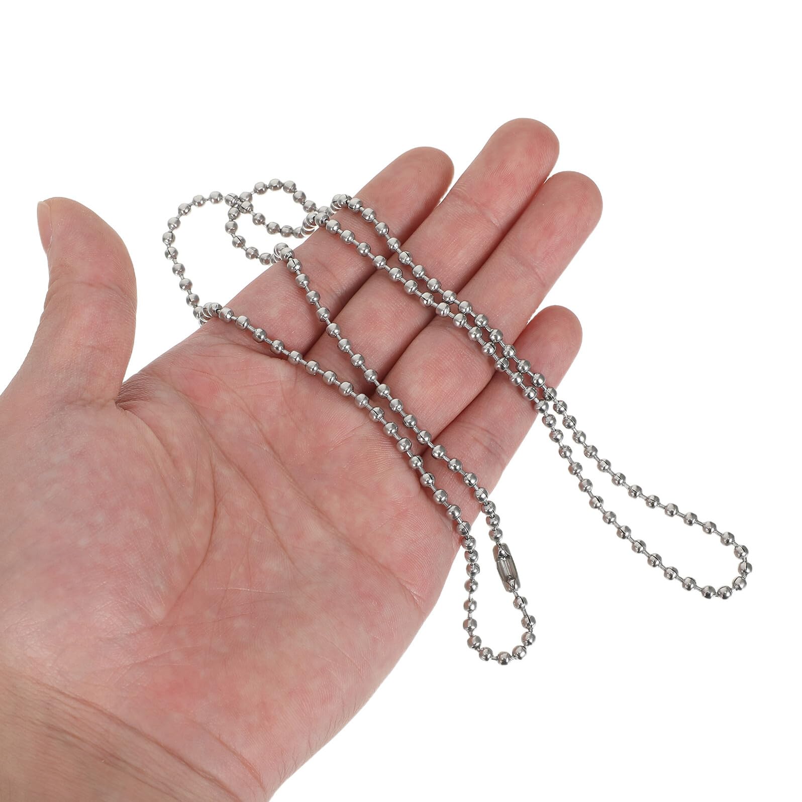 Toddmomy Kit 4 Catenine a Piastrine Militari in Acciaio Inossidabile, Catena a Sfere da Uomo Resistente, con Sgancio Rapido per Portachiavi e Targhette Identificative, per