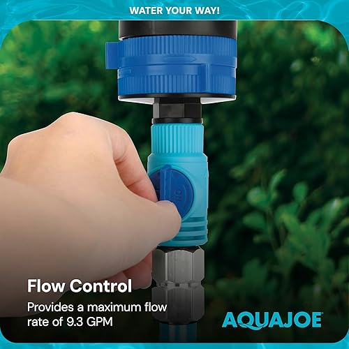 Miniatura 9 de Aqua Joe AJ-6PSTB-MAX - Aspersor HD y Mister con base de trípode de metal, 6 patrones, cobertura de 4100 pies cuadrados, azul