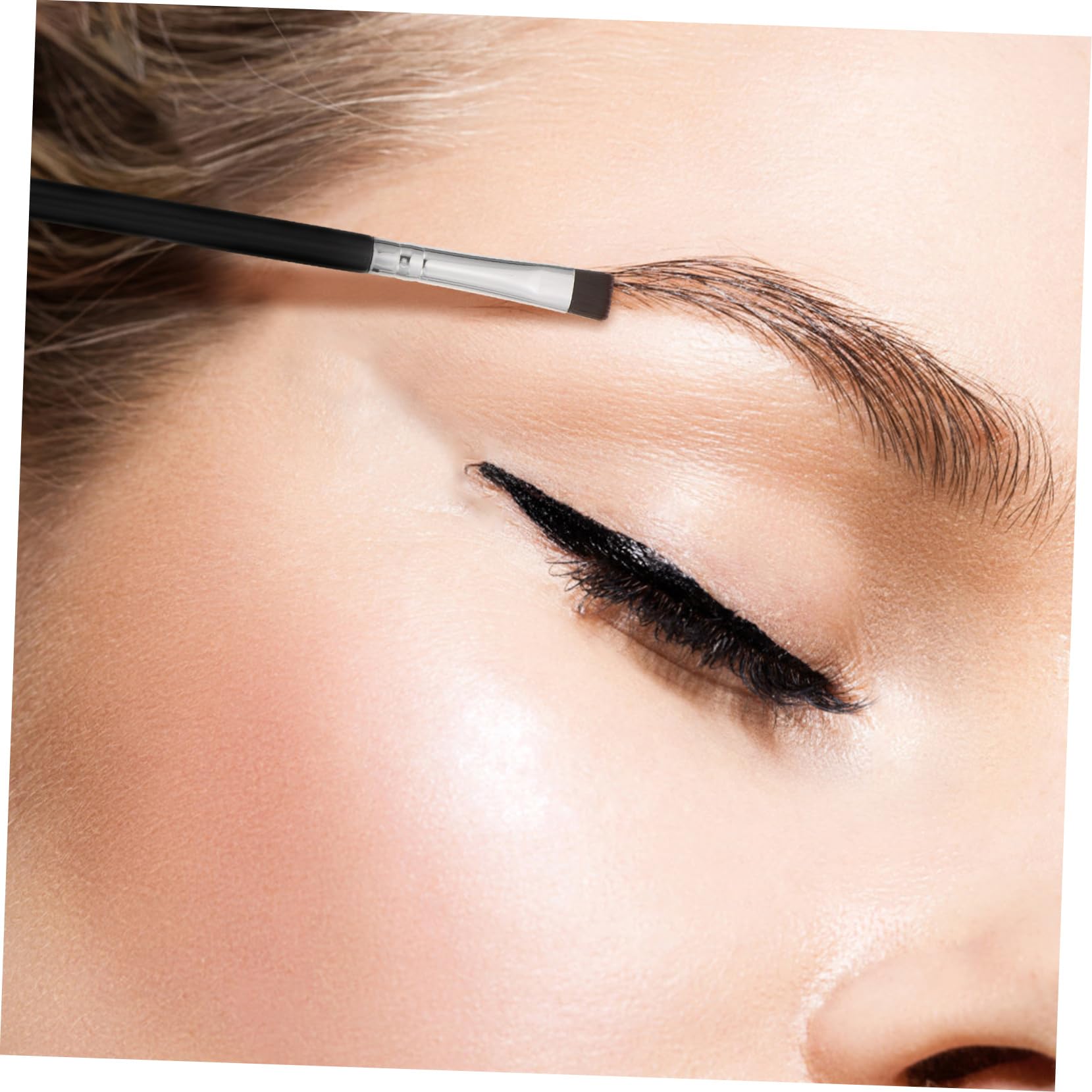 minkissy 30 Pz pennello per sopracciglia piatto pennello per eyeliner sottile e piatto pennello per sopracciglia definitore abito pennello piatto strumento per l'eyeliner pennello da trucco