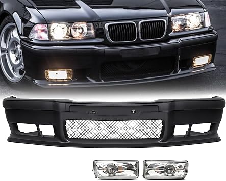 PENSUN M3 Front Bumper for BMW E36 1992-1998 3Series - with Grille, Fog Lights