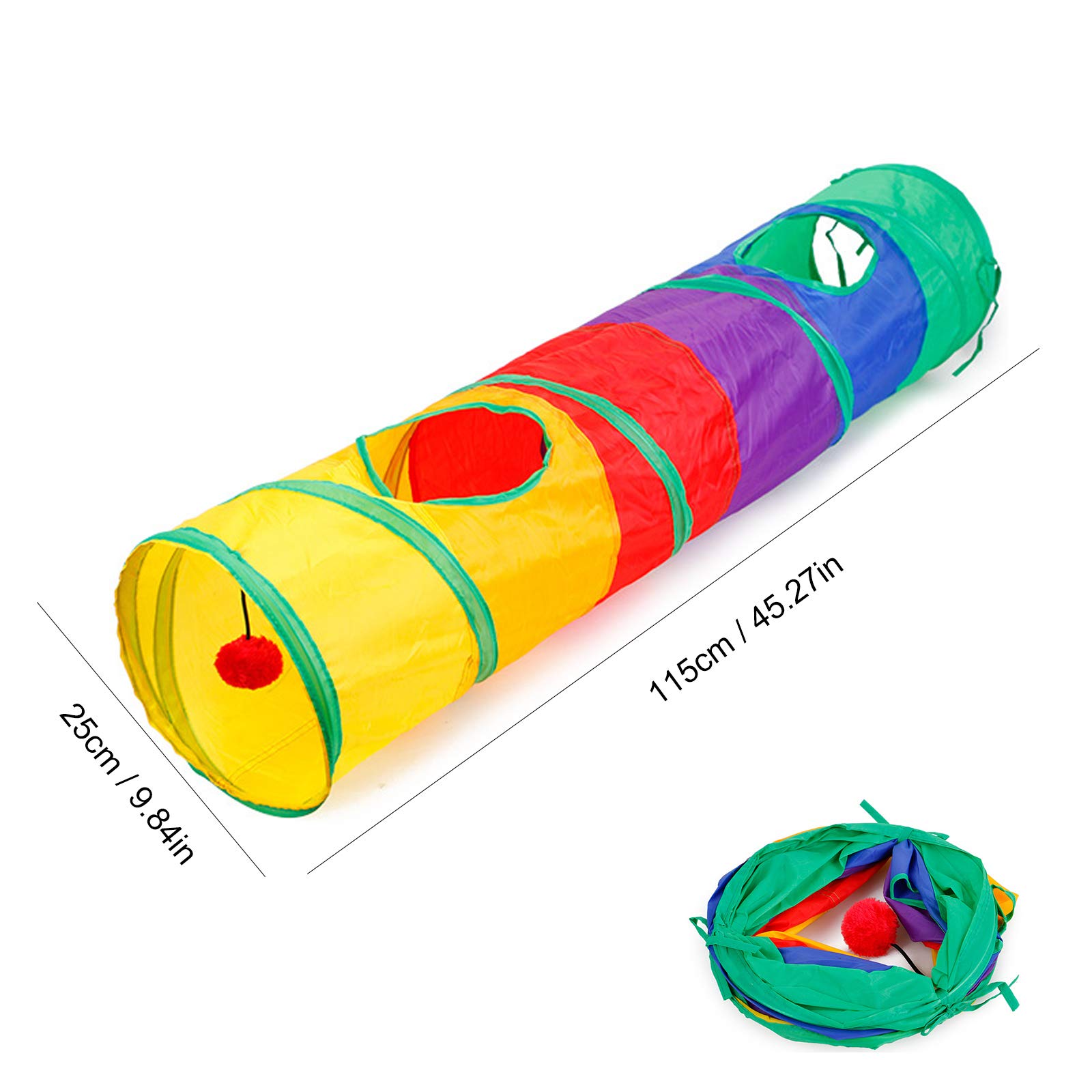 32 juguetes interactivos para gatos, juguetes para mascotas, túnel plegable de arco iris, varita interactiva de plumas de gato, juguete de plumas esponjosas, bolas arrugadas, juego de campana para