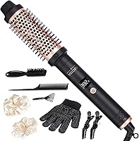 VISOFO 1.5 Inch Ceramic Thermal Brush - Heated Curling Iron for Voluminous Blowout Waves, Fast 25s Heat-Up, Ionic Frizz Control