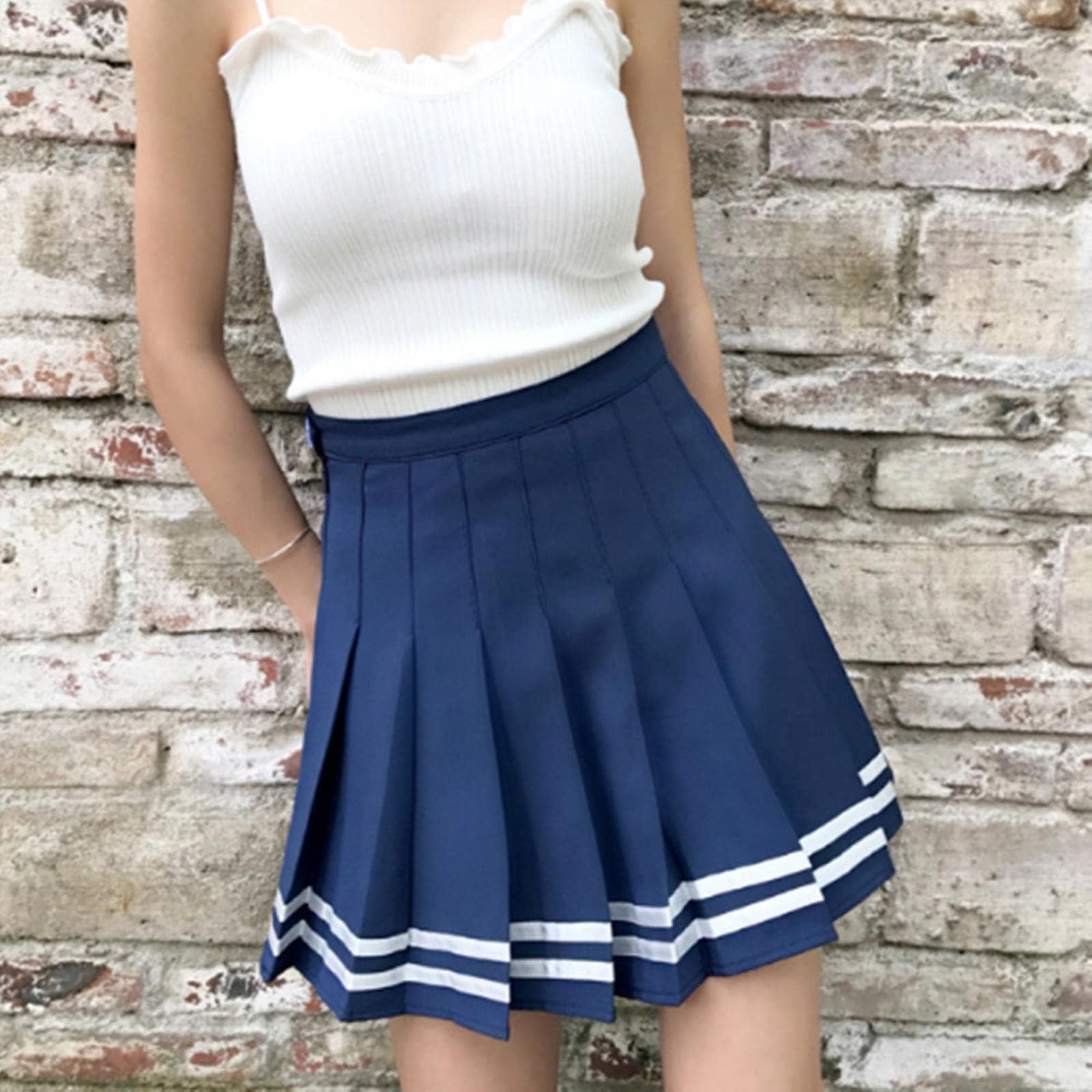 Jupe en jean plissée en coton BIO BLEU pour enfant