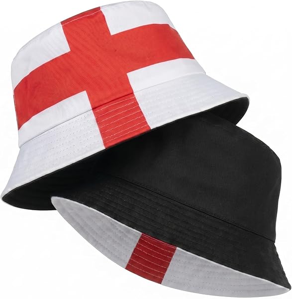 England Bucket Hat Reversible St George's Cross Polyester Sun Hat (56-58cm) Essential Football Fan Gear for Men & Women World Cup 2026 & St George's Day