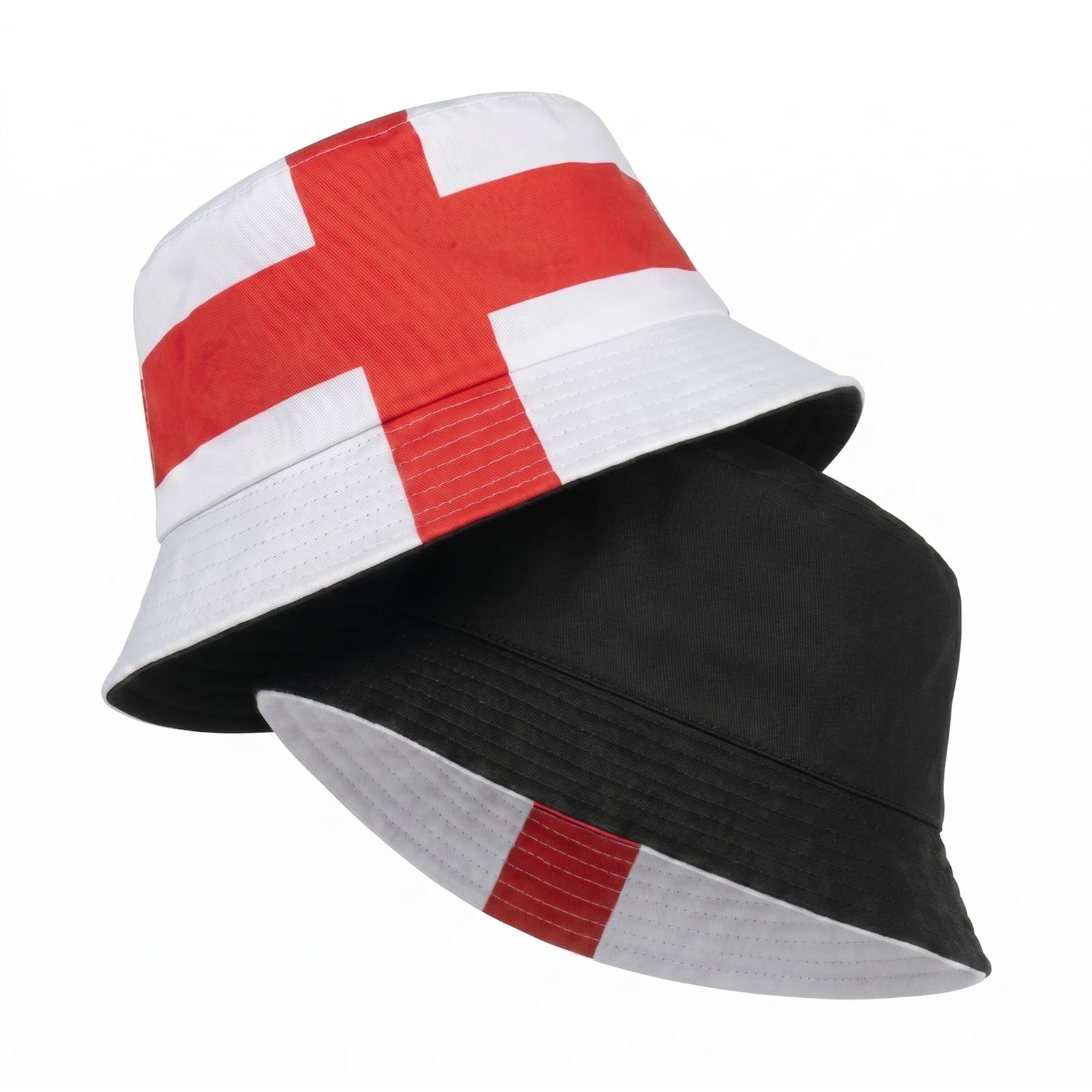 England Bucket Hat Reversible St George's Cross Polyester Sun Hat (56-58cm) Essential Football Fan Gear for Men & Women World Cup 2026 & St George's Day - 1