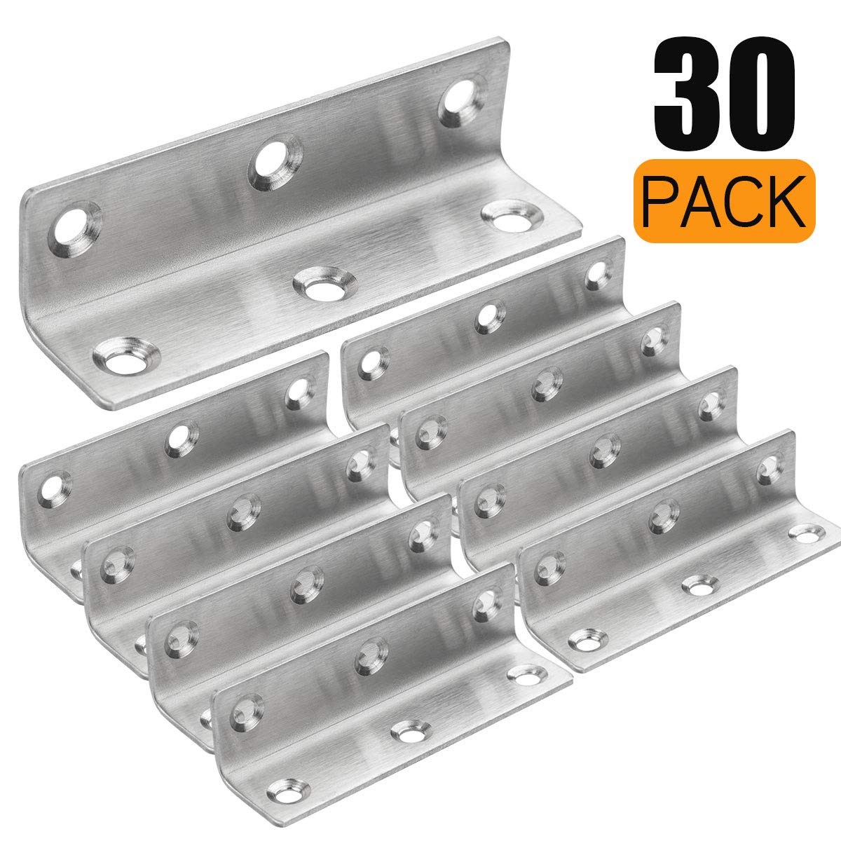 Buy 30 PCS Sliver Corner Brace, Stainless Steel 80MM X 25MM X 25MM