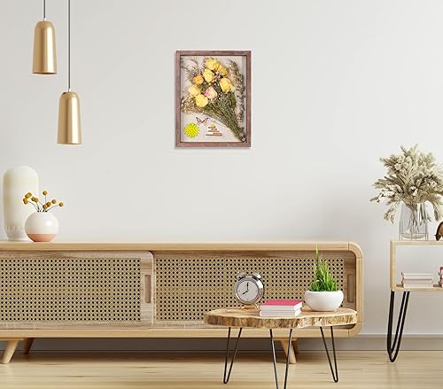 Miniatura 4 de Paquete de 2 marcos de caja de sombra de 11 x 14 pulgadas con parte trasera de lino, vitrina rústica resistente de memoria de flores, imágenes,