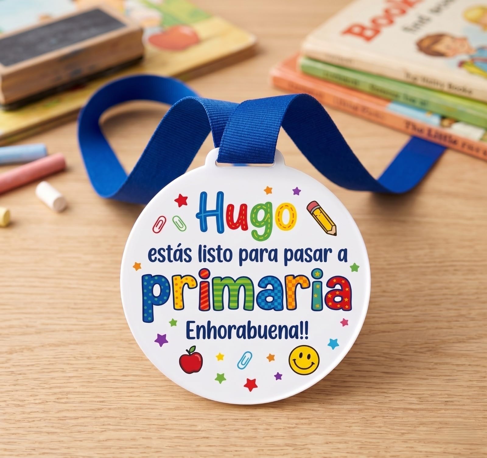 MEDALLAS DE GRADUACIÓN Infantil Personalizadas - Pack mínimo de 8 Unidades - Metacrilato Blanco o Transparente. Regalo Ideal Fin DE Curso y GRADUACIONES. Regalos TPMAS