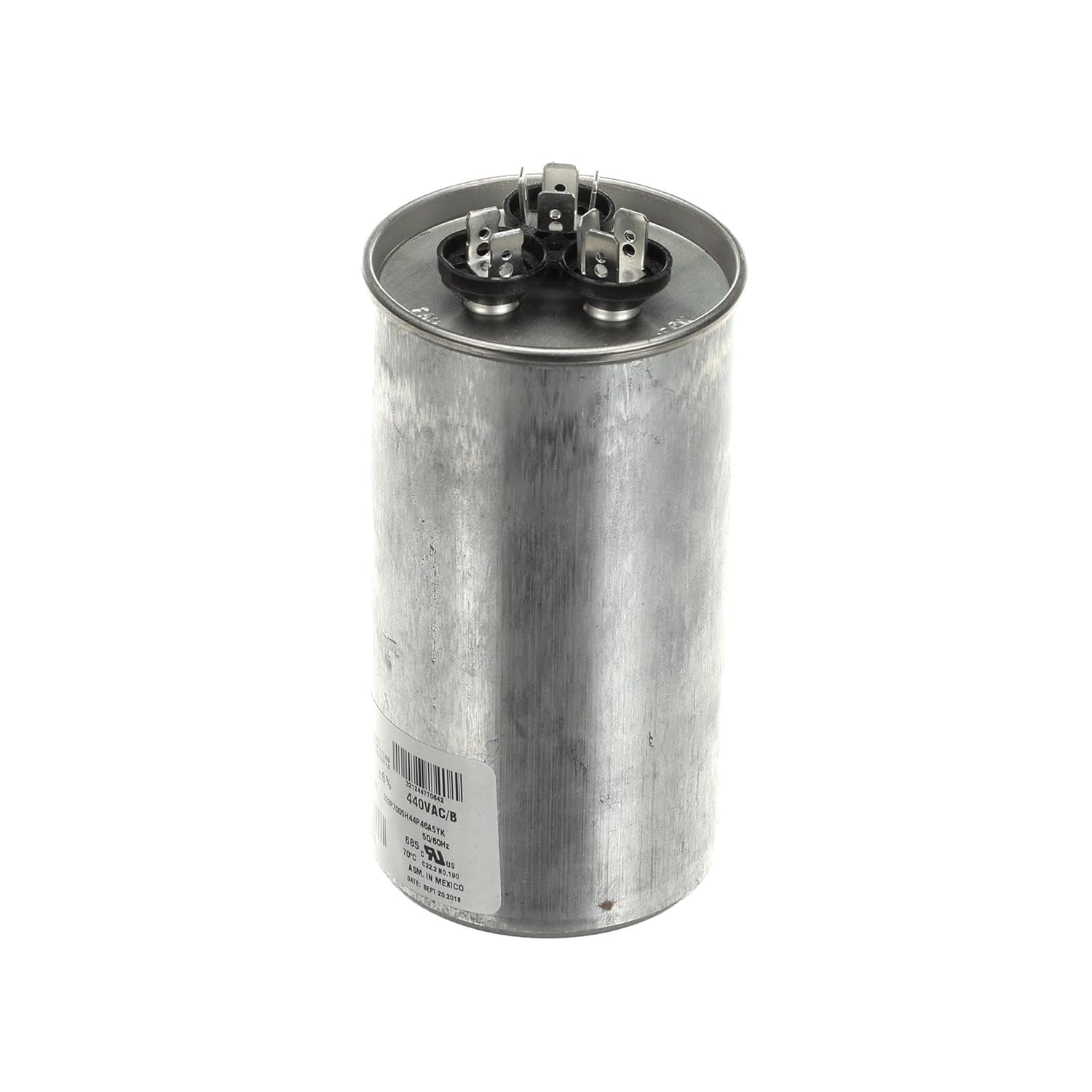 York Dual Run Capacitor, 70/5Mfd,440V,Round