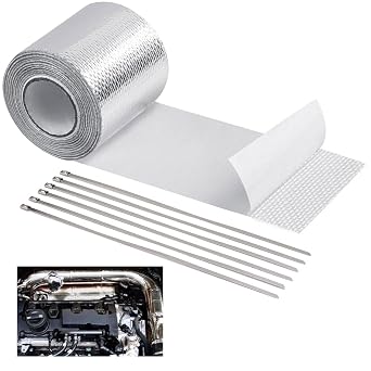 1 PACK Roll Aluminum Foil Tape,High Temperature Exhaust Tape,Glassfiber Aluminum Tape 5M x 5cm,Heat Shield High Temperature Foil Tape, for HVAC Ducts Sealing Fixing Repairing Jointing.