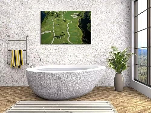 Vista 292 de chenchenArt Arte de pared de campo de golf de Estados Unidos, TPC, Sawgrass Golf Course, impresiones en lienzo, decoración de pared de golf para Rojo