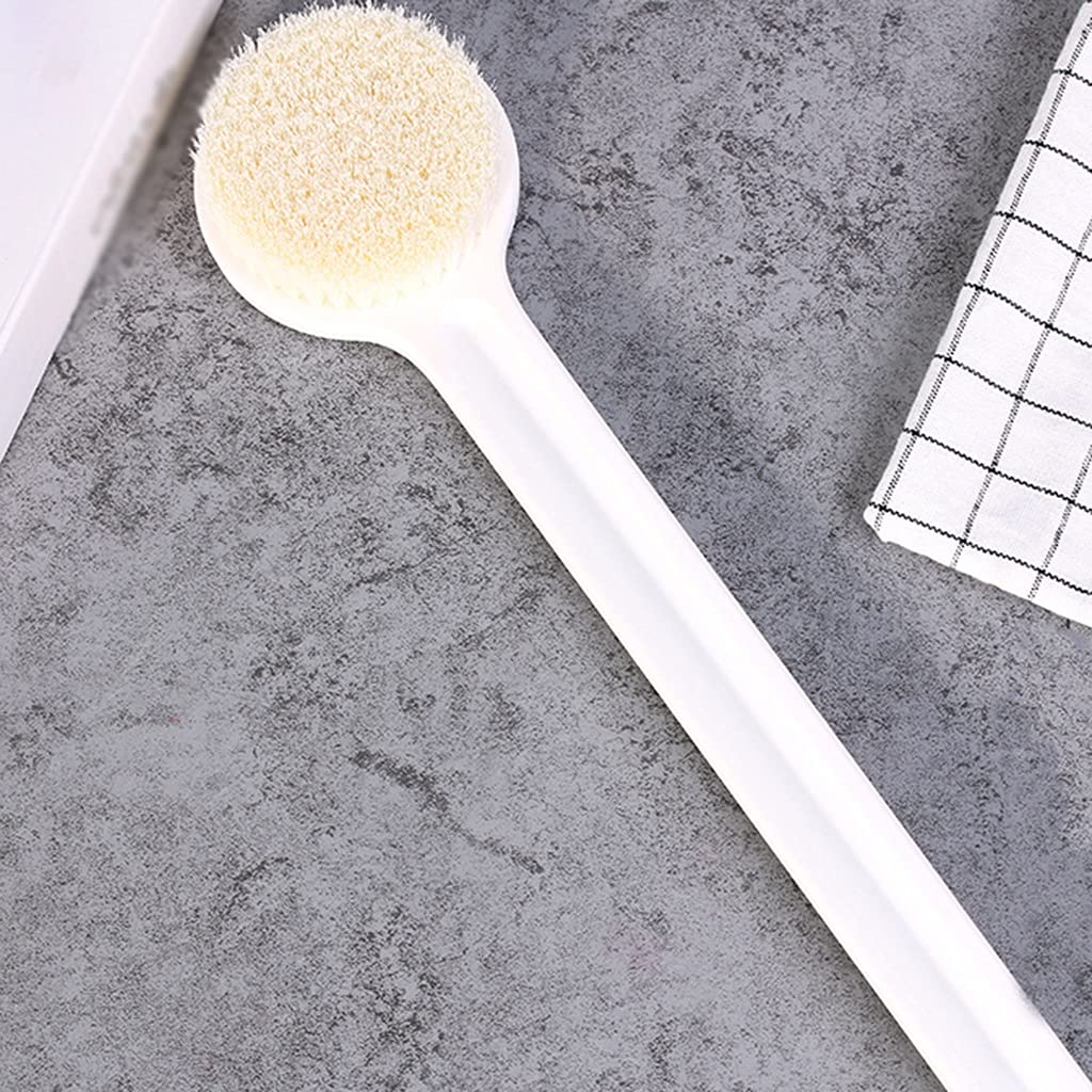 Cepillo para la Piel Cepillo de baño Blanco Simple, Cepillo para Frotar la Espalda con Mango Largo Antideslizante, Las Personas Mayores limpian Sus cuerpos con Facilidad