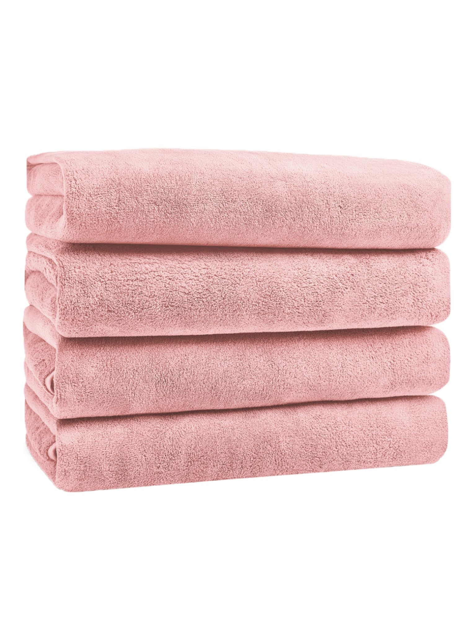 GraceAier Ultra Soft Bath Towels 4 Pack (28" x 56") - Quick Drying - - Microfiber Coral Velvet Highly Absorbent Towel for Bath Fitness, Bathroom,
