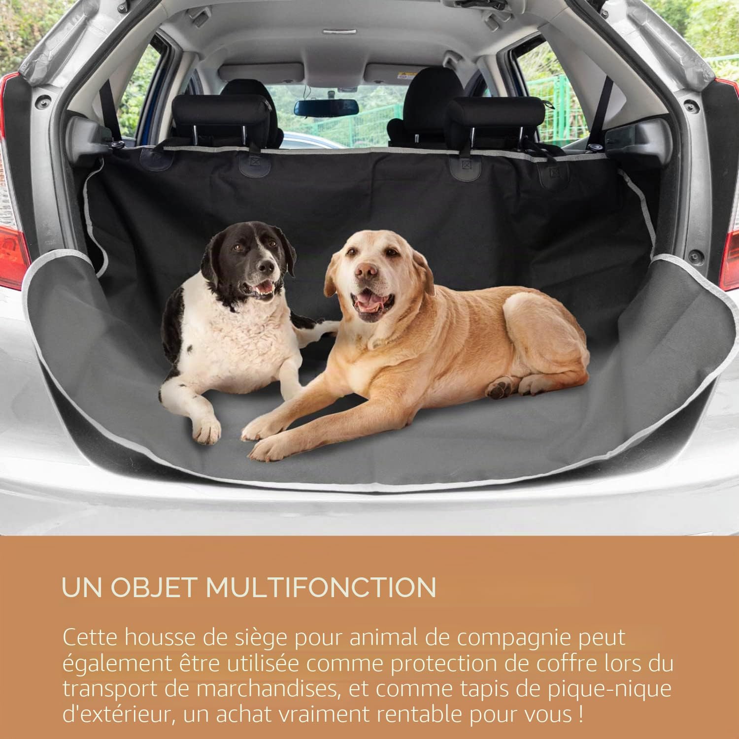 Nobleza Housses de sièges pour Chiens pour véhicules, Housses de siège de Voiture arrière de siège de Voiture en Tissu Oxford imperméable résistant aux Rayures et antidérapantes, Accessoires de