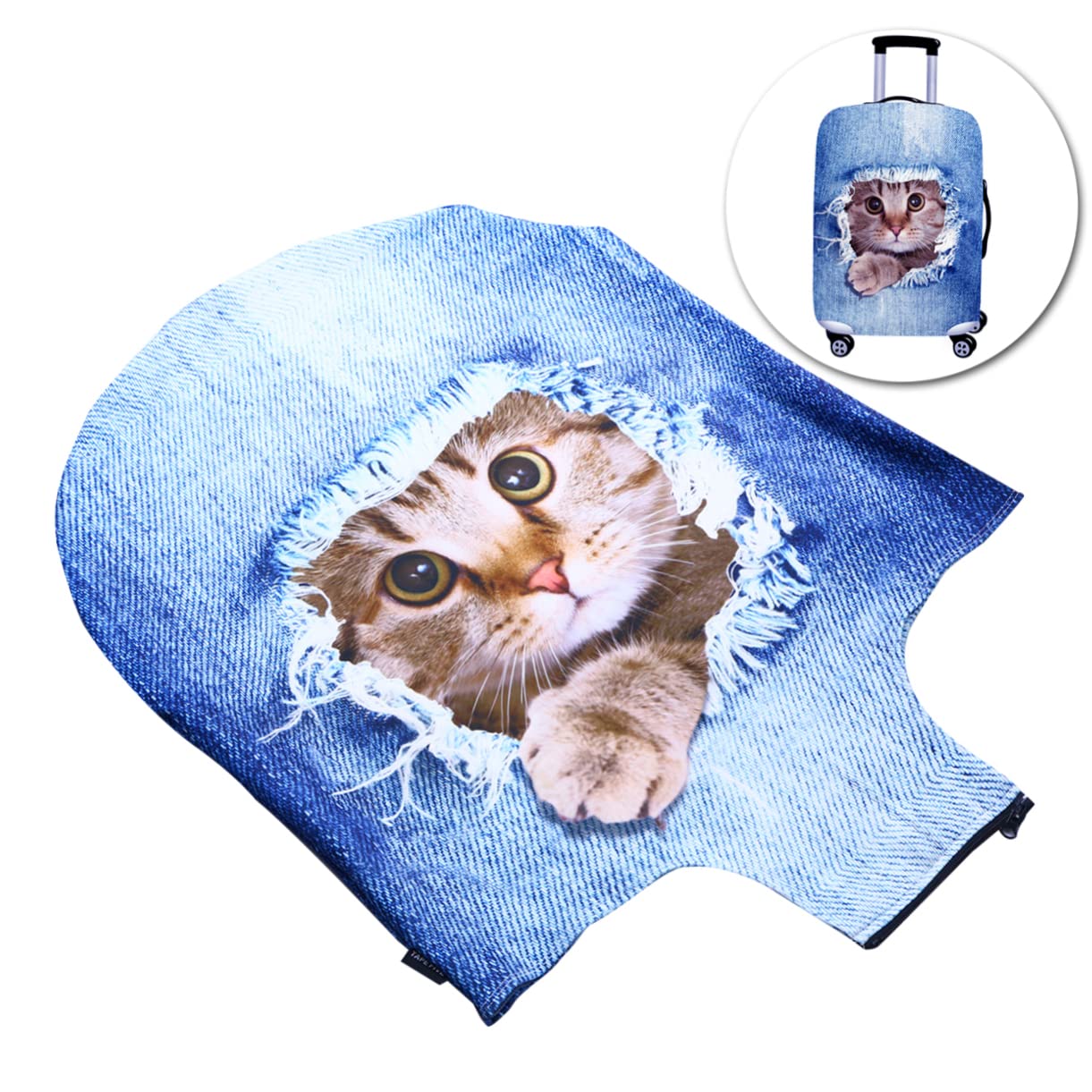 SOIMISS 2stücke Gedruckte Gepäckabdeckung Mit Katzendesign Elastische Reisekofferhülle Für Optimalen Schutz Und Individuelle Gestaltung Waschbar Und Installieren