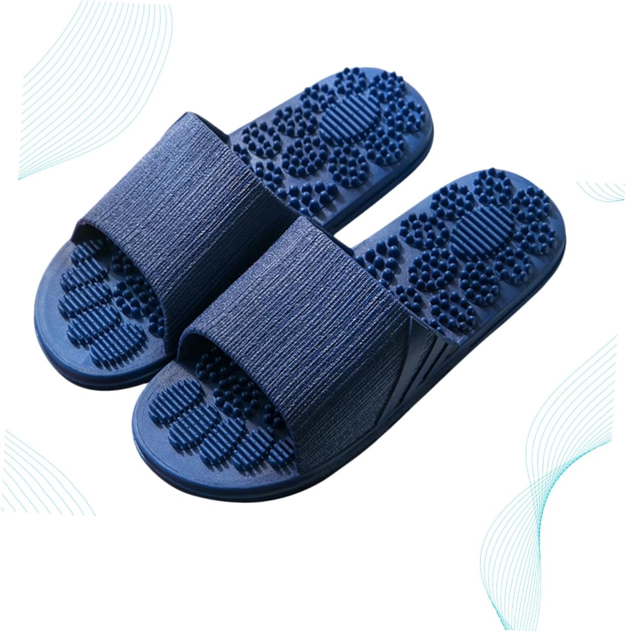 Men's Slippers Foot Massage Sandals Indoor Slippers for Home Hotel More (dark Size 42-43)