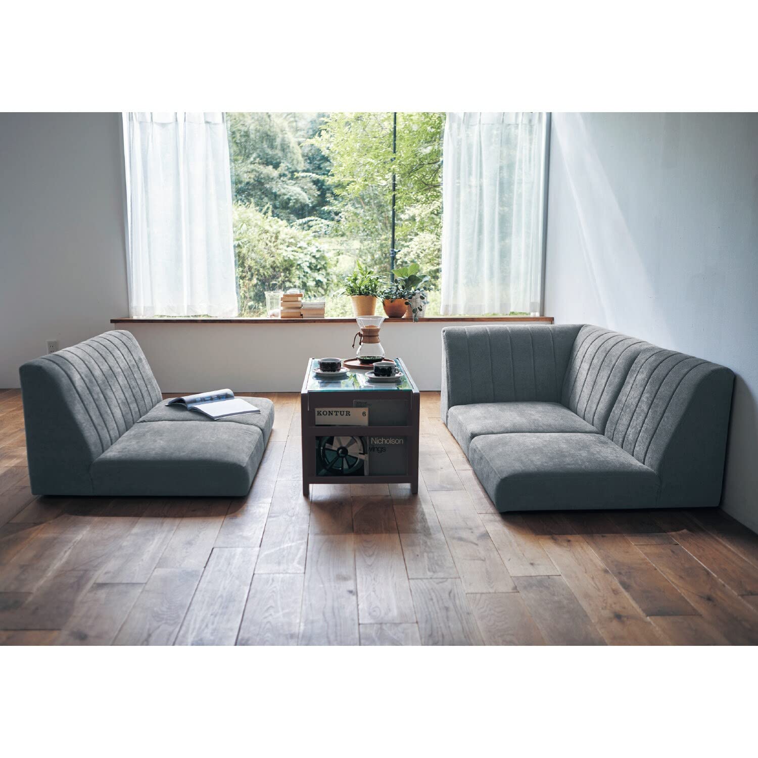 ベルメゾン グレー 2人掛けローソファ 組み合わせ可能 Amazon｜[ベルメゾン] ローソファー 撥水 防汚 組み合わせて使える